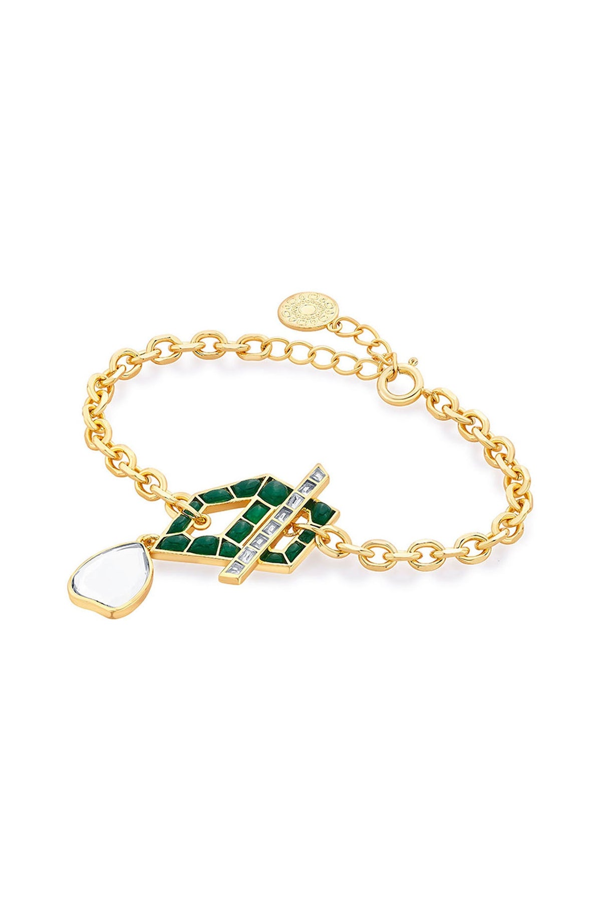 Gold Plated Hydro Emerald Bracelet