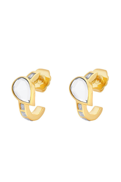 Gold Plated Mirror Stud Earrings