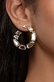 Gold Plated Mirror Stud Earrings