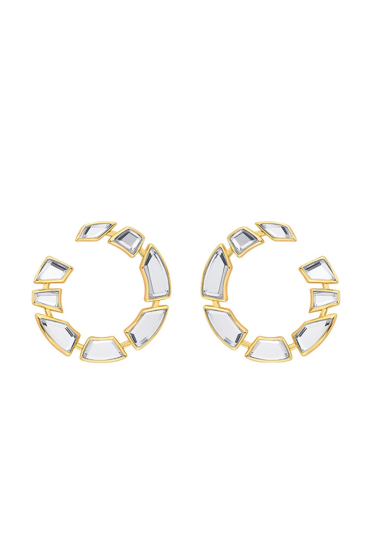 Gold Plated Mirror Stud Earrings
