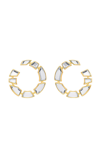 Gold Plated Mirror Stud Earrings
