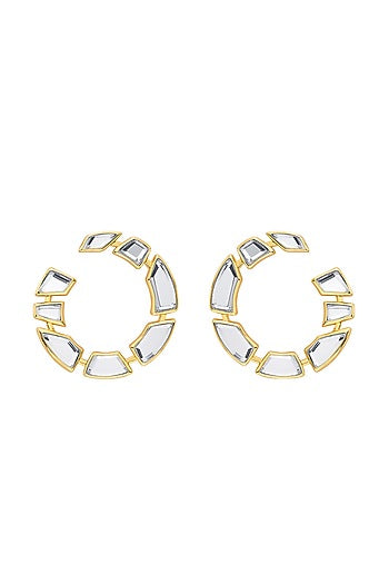 Gold Plated Mirror Stud Earrings
