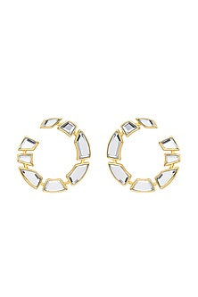 Gold Plated Mirror Stud Earrings
