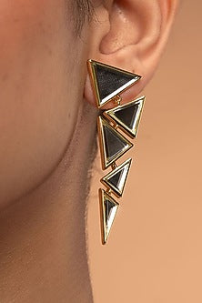 Gold Plated Mirror Triangle Earrings