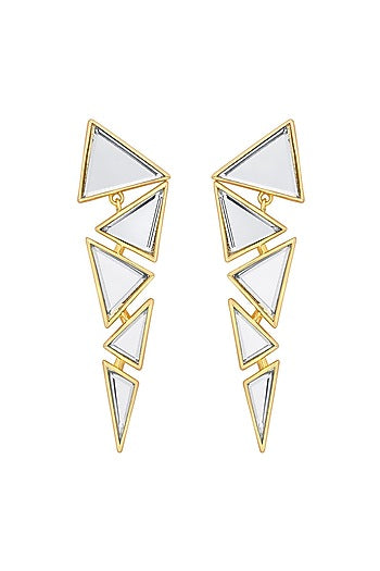 Gold Plated Mirror Triangle Earrings