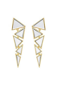 Gold Plated Mirror Triangle Earrings