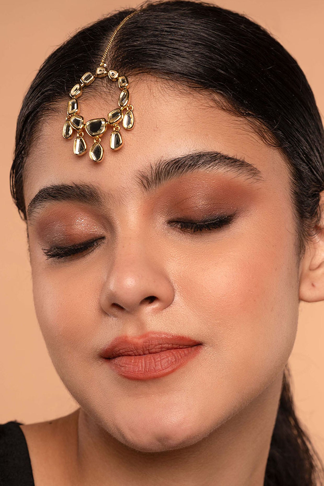 Gold Plated Mirror Maangtikka