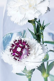 White Finish Synthetic Emerald Stone & Moissanite Polki Stud Earrings In Sterling Silver