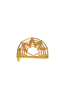 Yellow Gold Finish Half Orb Ring