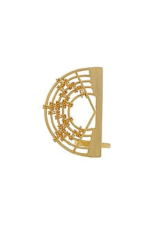 Yellow Gold Finish Half Orb Ring