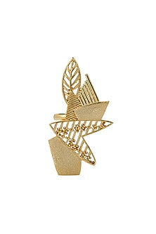 Yellow Gold Finish Abstract Ring