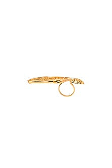 Yellow Gold Finish Oriental Fan Ring