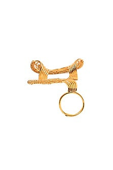 Yellow Gold Finish Twirl Ring