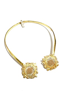 Yellow Gold Finish Victorian Choker Necklace