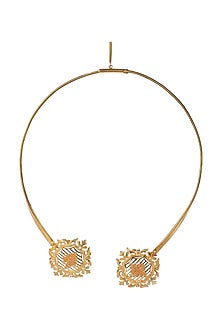 Yellow Gold Finish Victorian Choker Necklace