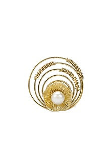 Gold Finish Pearl Ring