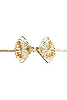 Gold Finish Bow Choker Necklace