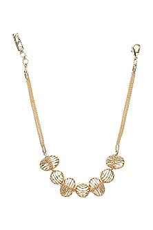 Gold Finish Mini Orb Choker Necklace