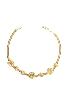 Gold Rhodium Finish Zircon Herd Of The Sun Necklace
