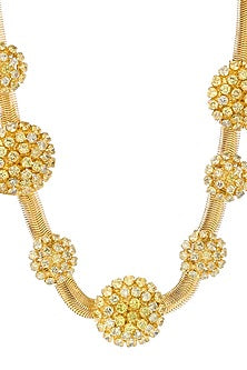 Gold Rhodium Finish Zircon Herd Of The Sun Necklace