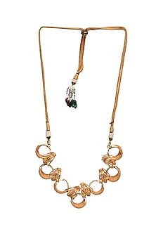 Gold Rhodium Finish Hand-Knotted Ball Chain Embellished Granthi Necklace
