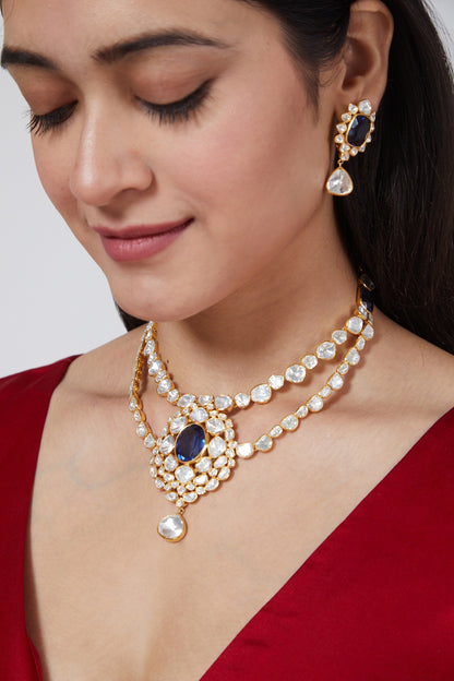 Gold Plated Necklace Set In Sterling Silver