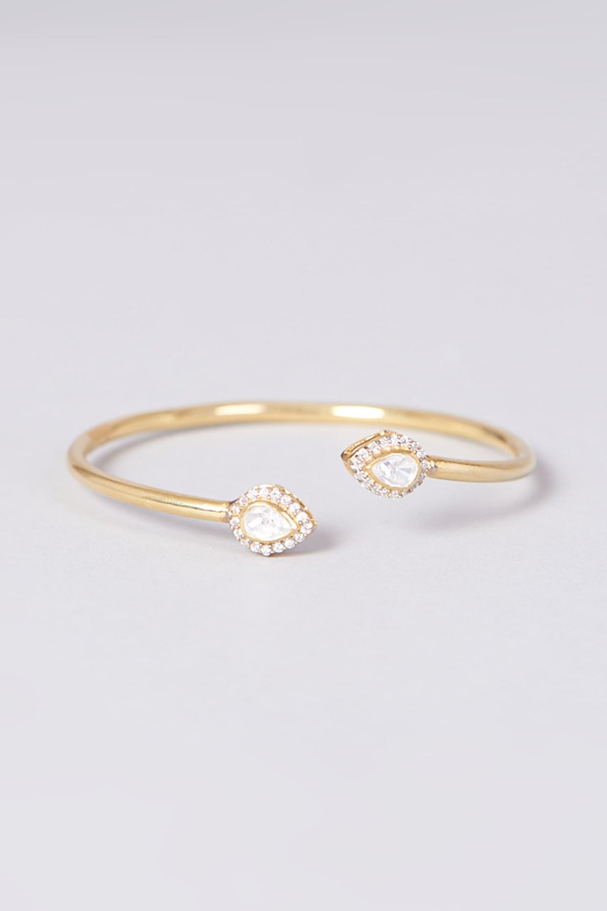 Gold Plated Handcrafted Bangle In Sterling Silver