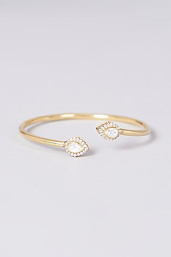 Gold Plated Handcrafted Bangle In Sterling Silver