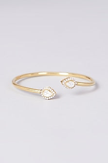 Gold Plated Handcrafted Bangle In Sterling Silver