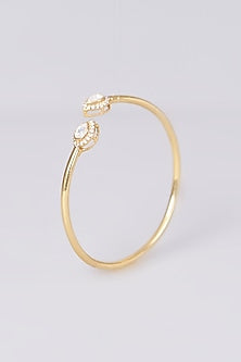 Gold Plated Handcrafted Bangle In Sterling Silver