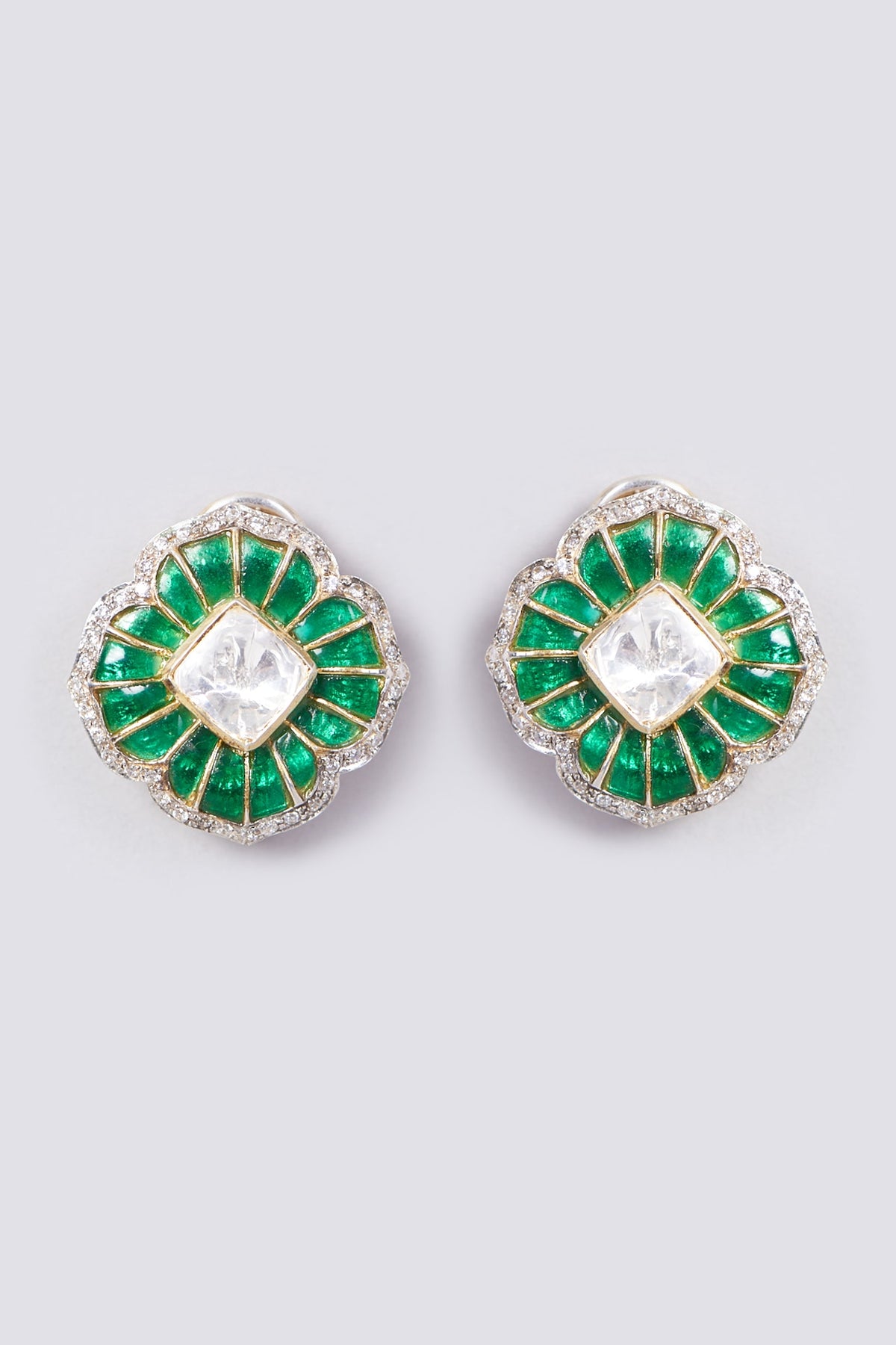 Gold Plated Handcrafted Geometric Earrings In Sterling Silver