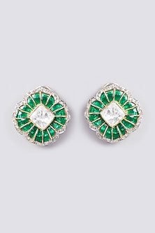 Gold Plated Handcrafted Geometric Earrings In Sterling Silver