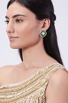 Gold Plated Handcrafted Geometric Earrings In Sterling Silver