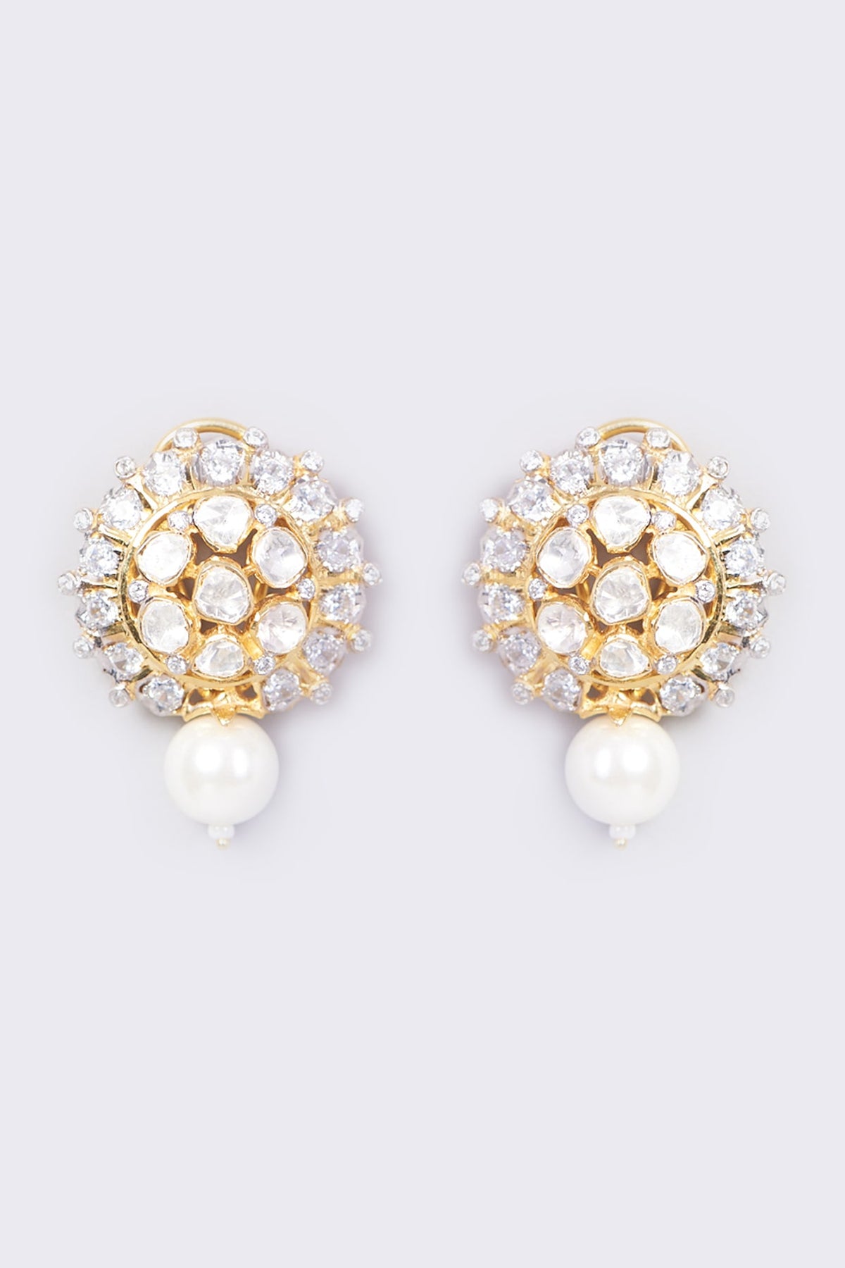 Gold Plated Handcrafted Pearl Earrings In Sterling Silver