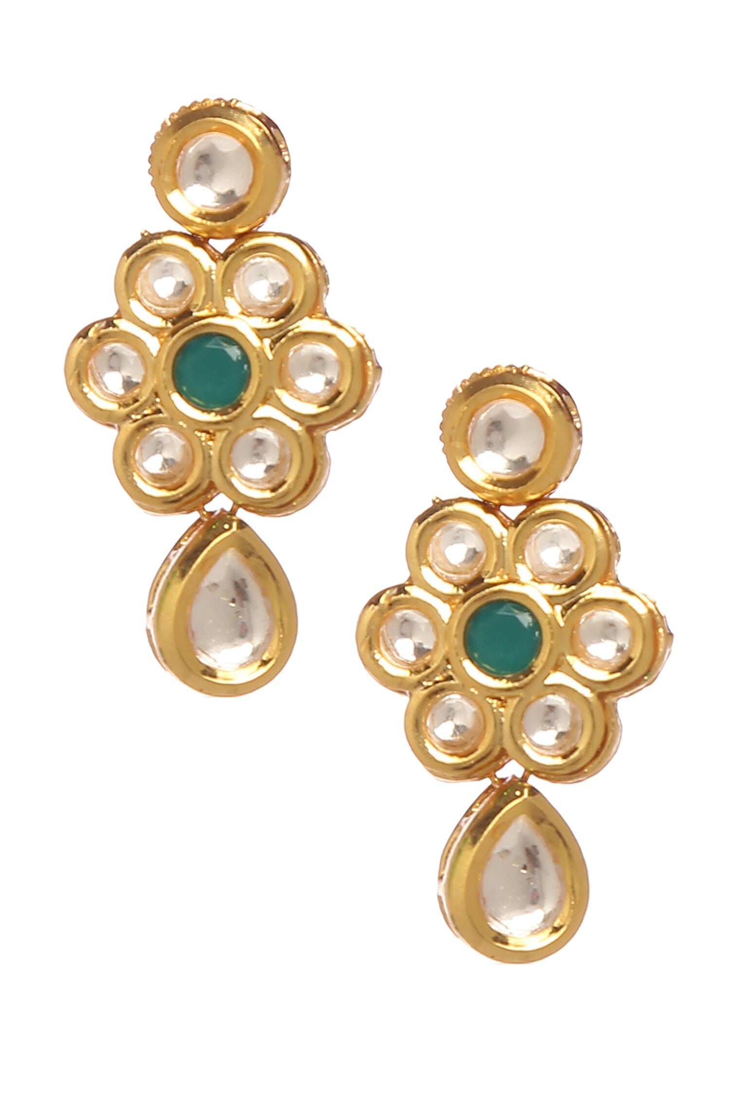 Flower Kundan Embellished Necklace Set 