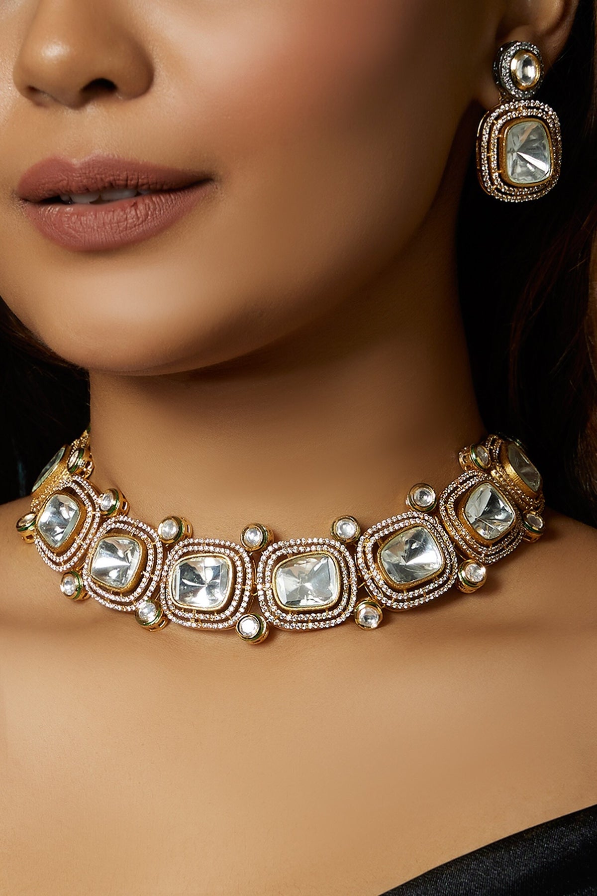 Polki Embellished Necklace Set 