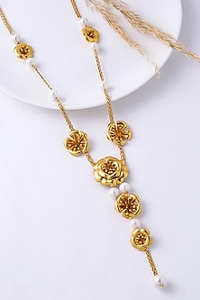 Gold Finish Pearl Necklace