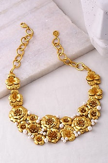 Gold Plated Pearl Necklace