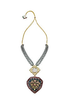 Gold Finish Shell Pearls Necklace