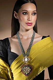 Gold Finish Shell Pearls Necklace