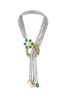 Gold Finish Agate Beads Necklace