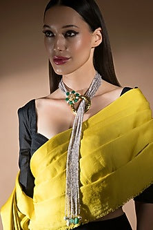 Gold Finish Agate Beads Necklace