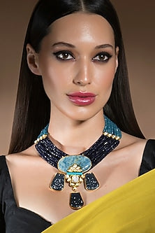 Gold Finish Kundan Polki Necklace