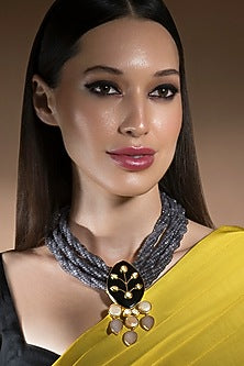 Gold Finish Baroque Pearls Necklace