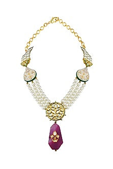 Gold Finish Meenakari Necklace