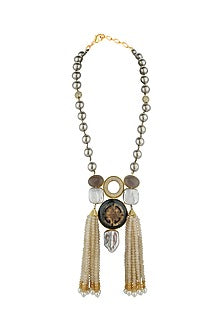 Gold Finish Shell Pearls Necklace