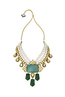 Gold Finish Hydro Kundan Polki Necklace