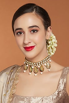 Gold Finish Hydro Kundan Polki Necklace