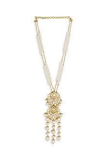 Gold Finish Jade Chain Necklace