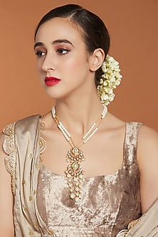 Gold Finish Jade Chain Necklace